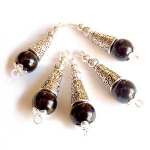 connecteurs tibétains perles obsidienne