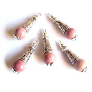 perles rhodonite breloques tibétaines