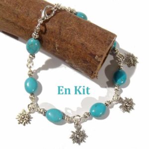 kit complet pour fabriquer un bracelet turquoise
