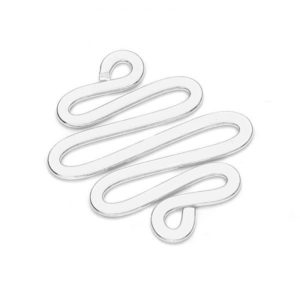 Intercalaire en argent massif, forme serpent, 22x19 mm