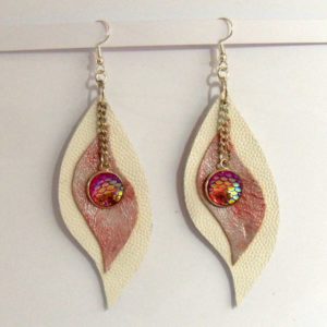 boucles d'oreilles rose fuchsia