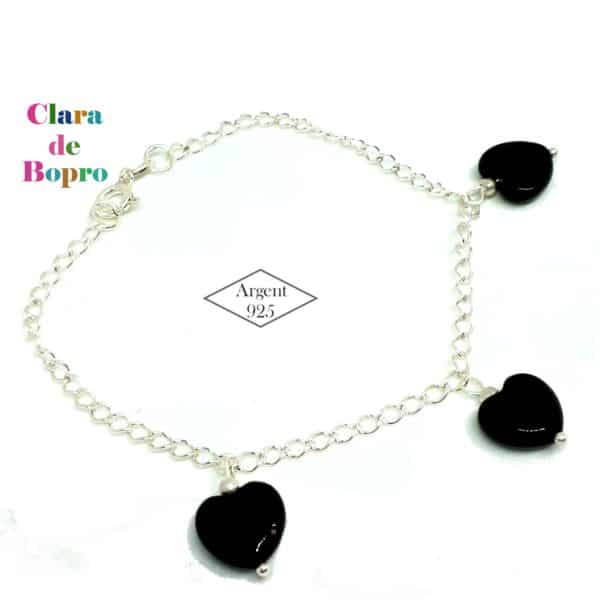 bracelet femme en argent 925 et onyx