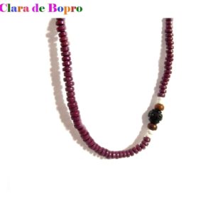 Collier sautoir style surfeur en graines tropicales de morototo de murici et noix de coco  69 cm