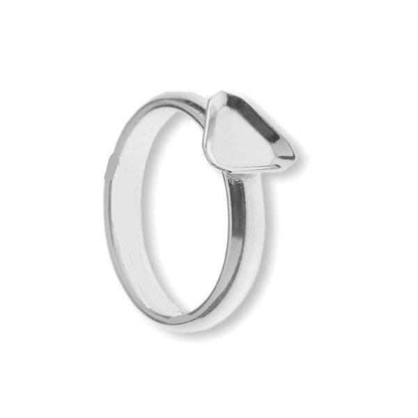 Support pour bague en argent sterling plateau triangle 7 mm – Image 2