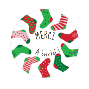 packaging pro fête, sticker noel, étiquette personnalisée pro