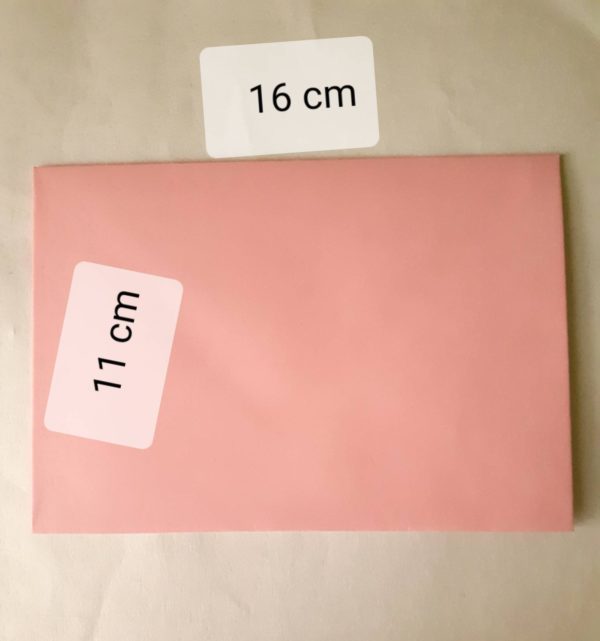1 pc Enveloppe rose poudre 16 cm pour emballage de vos commandes ou emballages de vos cadeaux