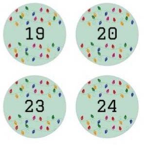 Etiquettes pour calendrier de l'Avent, 24 stickers pour Noël, autocollants personnalisés