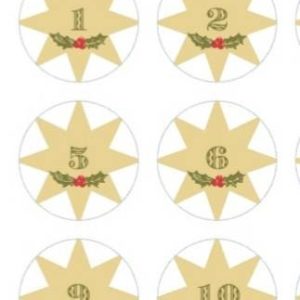 Calendrier de l'Avent étiquettes personnalisées, 24 stickers pour Noël, autocollants numéros pour calendrier Avent
