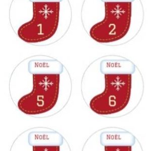 Calendrier de l'Avent étiquettes personnalisées, 24 stickers pour Noël, autocollants numéros pour calendrier Avent