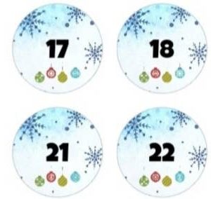 Etiquettes pour calendrier de l'Avent, 24 stickers pour Noël, autocollants personnalisés