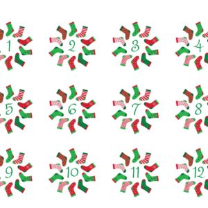 Étiquettes calendrier AVENT, autocollantes Noël, étiquettes adhésives fête, sticker AVENT, emballage cadeaux Noël