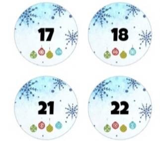 Etiquettes pour calendrier de l'Avent, 24 stickers pour Noël, autocollants personnalisés