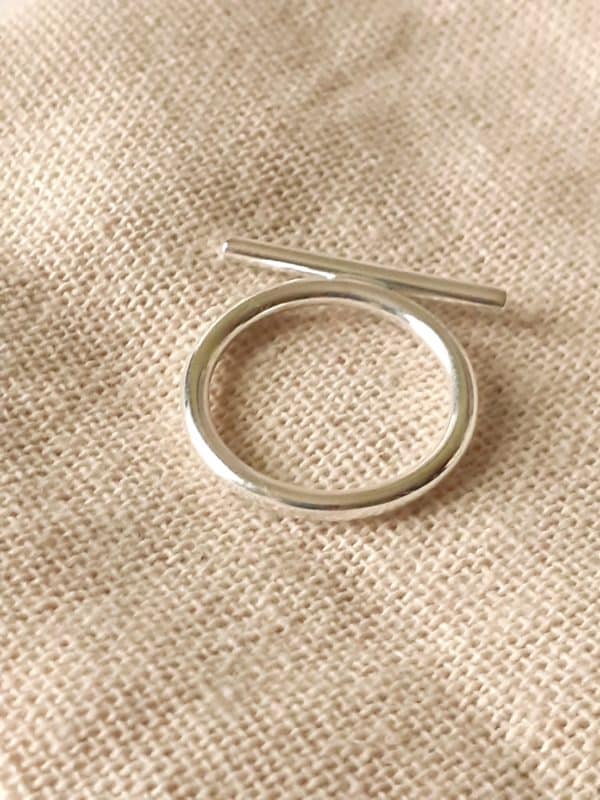 50 Bague simple en argent sterling modèle barre, cadeau pour femme, bague à empiler ou à combiner – Image 2