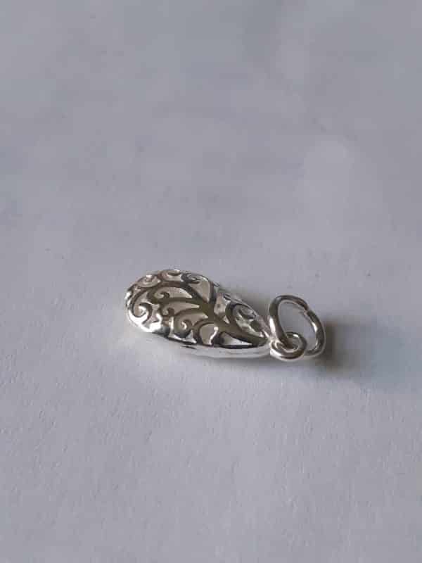 Breloque filigranée en argent sterling forme goute – Image 2